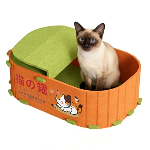 Indoor Cat House, Kitten Nest Bed, Felt Pet Cave Shelter with Soft Enclosed Shape and Breathable Fabric Design, Comfortable Kitt