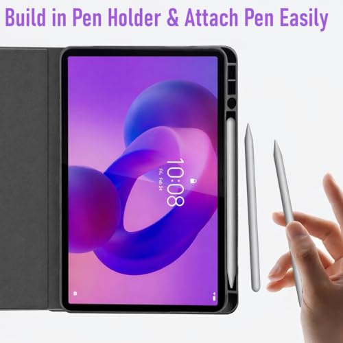 Image of ProElite Cover for Lenovo Idea Tab Plus 12.1 inch 2025 Case Cover, Deer Smart Flip Case Cover for Lenovo Idea Tab Plus 12.1 inch 2025 Tablet with Pen Holder, Coffee