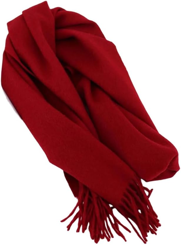 Vsadsau Women 100% Wool Plaid Scarf Cold Weather Warm Shawl Tassel Fringed Wrap Scarves