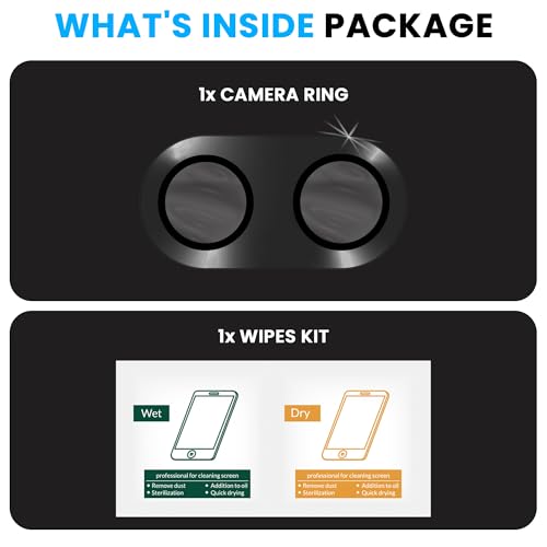 Image of FIRST MART Black Camera Ring Guard Protector for Vivo X200 FE | Tempered Glass with Metal Alloy Rings, HD Clear, Scratch Resistant, Case-Friendly | Pack of 1