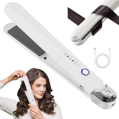 SKJJM Min-i Fer À Friser À Double Usage, Lisseur Et Boucleur 2 En 1,Mini Lisseur de Voyage Portable, 3 Température, Technologie d'ions Négatifs, Adapté À La Maison Et Aux Voyages