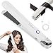 SKJJM Mini Kabellos Glätteisen, 2-in-1 schnurloser Frauenhaarglätter, 3-Temperaturstufen-Glätter für langes und kurzes Haar, Akku-Haarglätter mit USB-Aufladung, 2500 mAh, Ideal für Unterwegs (Weiß)
