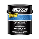 Tuff Coat Medium Texture Rubberized Non-Skid Deck Coating – Textured Non-Slip Safety Surface for Pool Decks, Docks, Boat Ramps, Patios, Walkways & High-Traffic Areas (UT-212 Medium Blue 1-gallon)