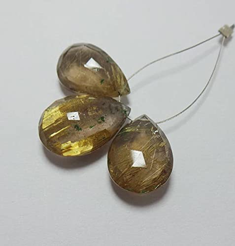 Quartz rutilé doré facetté pour fabriquer des bijoux bohèmes chics d'été