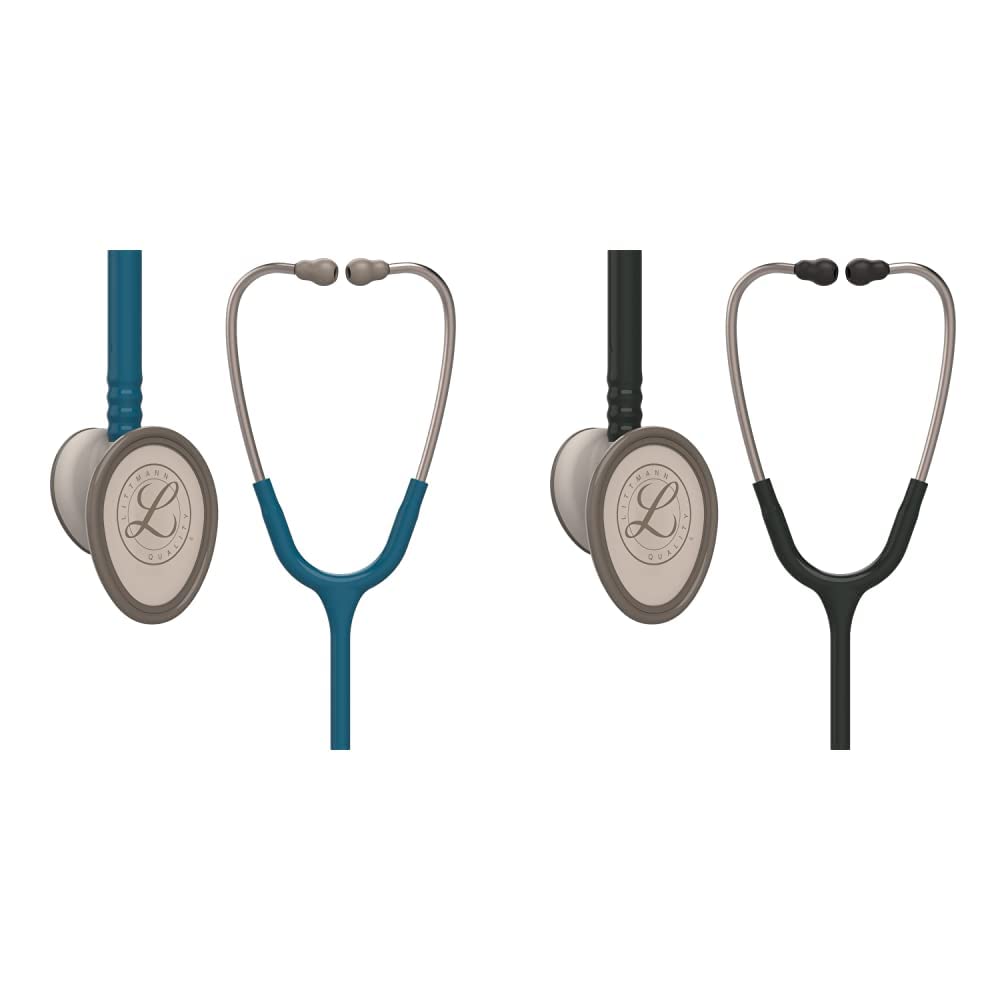 3M LittmannLightweight II S.E. Stethoscopes, Caribbean Blue Tube, 28 inch, 2452 & 3M Littmann Lightweight II S.E. Stethoscopes, Black Tube, 28 inch, 2450