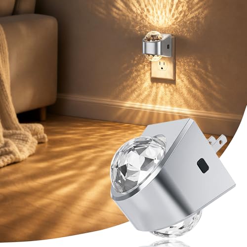 Image of JandCase Night Lights Plug into Wall, Star Projector Night Light with 3000K Soft White, Automatic Galaxy Nightlight Plug in with Light Sensor for Bathroom Hallway Room Decor