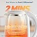 Cosori Electric Kettle, No Plastic Filter & Spout, Tea Kettle & Hot Water Boiler For Coffee & Tea, Water Heater & Teapot, Automatic Shut Off, Borosilicate glass, White, 1.7L/1500W