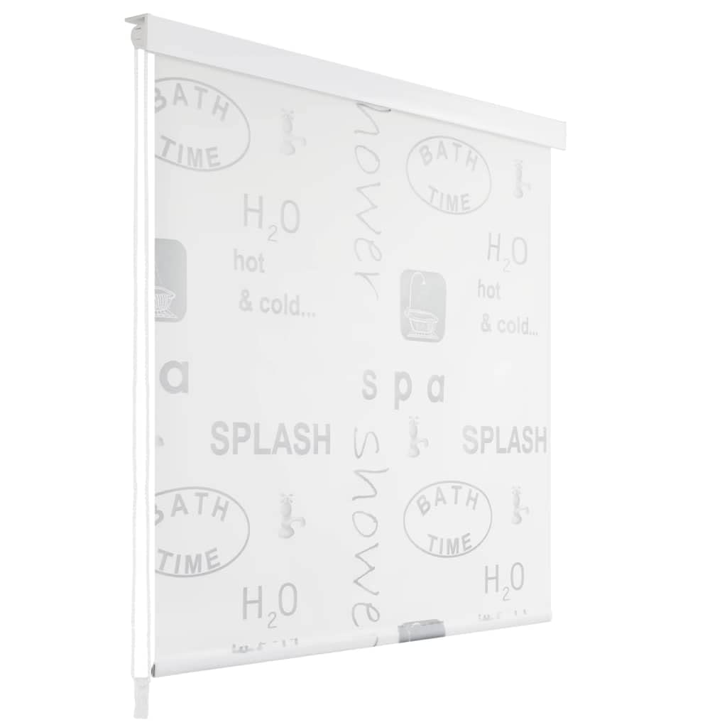 Homgoday Duschrollo 140x240cm mit Splash Schriftzug, Badvorhang, Duschvorhang, wasserdichter Duschvorhang, Badewannenvorhänge