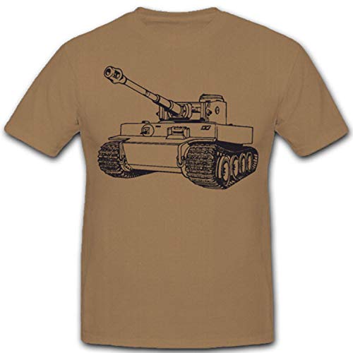 Char Tiger 1 T-Shirt Beige pour Sorties et Salons Militaires M
