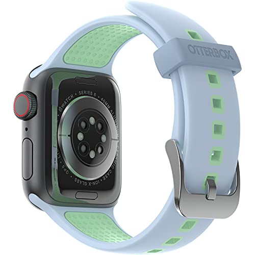 OtterBox Całodzienny pasek do zegarka Apple Watch 40/41/42mm, wytrzymały, miękki w dotyku silikonowy pasek do zegarka Apple Watch, Niebieski/Zielony