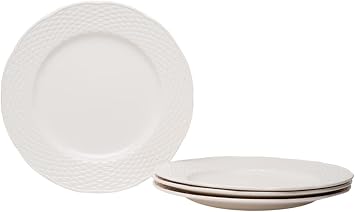 Red Vanilla Nantucket White Dinner Plates 11.25", Set of 4
