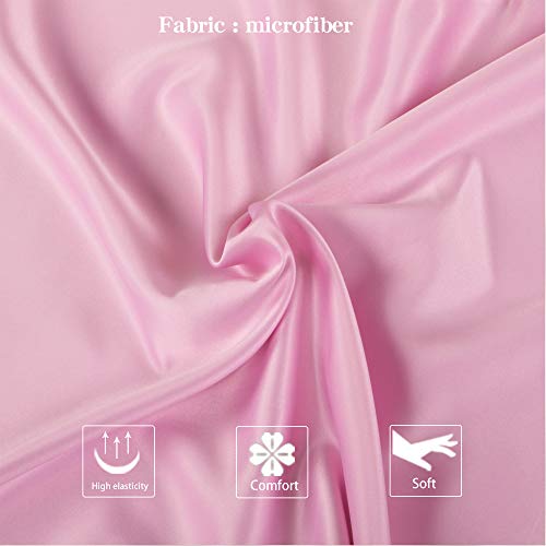 NTBAY 2 Pack Zippered Satin Pillow Cases for Hair and Skin Luxury King Hidden Zipper Pillowcases Set of 2, 50x90 cm, Light Pink - Image 2