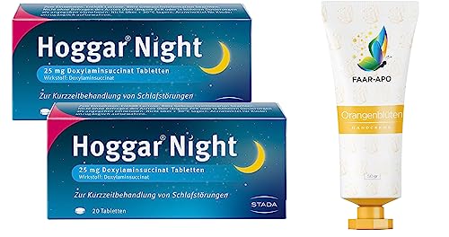 Hoggar night Tabletten 2 x 20 Stück Sparset i inkl. einer hochwertigen Handcreme Marke Faar-Apo