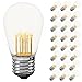Novelty Lights 25 Pack LED S14 Outdoor Patio Edison Replacement Bulbs, Warm White, E26 Medium Base, 1 Watt