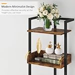 Hosfais Book Shelf Narrow Bookshelf: 5 Tier Wood Bookcase with Metal Edge Protection Industrial Modern Bookshelf Book Storage Organizer for Living Room Bedroom Home Office (Rustic Brown) - Image 4