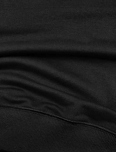 Prettoday Women's Casual Crew Neck Sweatshirts Long Sleeve Solid Tunic Tops Loose Pullovers Black #TOP4