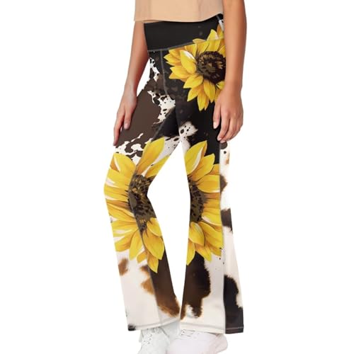 Dolyues Flared Leggings for Girls Kids Bootcut Pants Elastic Flared Yoga Pants for 5-14 Years