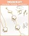 AICase 18K Gold Plated Lucky Clover Bracelet, Four Leaf Clover Necklace and Clover Earrings Fashion Jewelry Set for Women