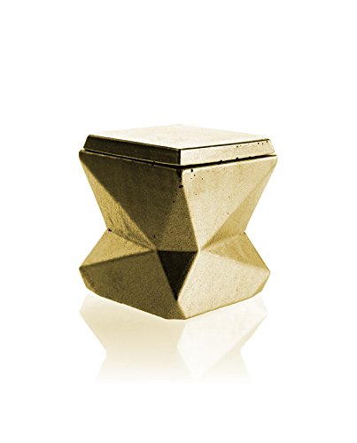 Candellana Candles Candlefort Concrete Candle-Modern III-Classic Gold, Scent: Lemongrass