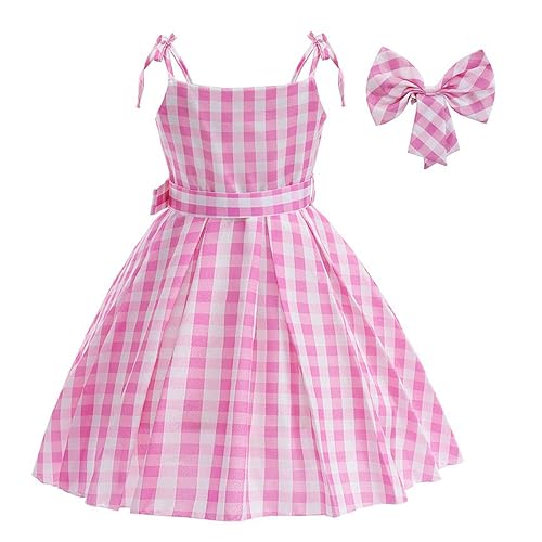 Disfraz Robbie para niñas vestido a cuadros rosa miniatura 2