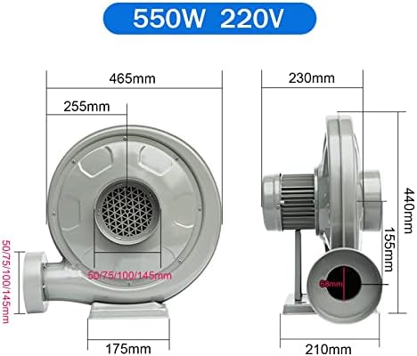 High-Power 750W Extractor Fan - Suction Ventilator for Woodworking, Laser Engraving & Workshop Dust, Fume & Smoke Removal - Ø50mm Dust Collector