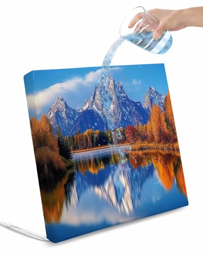 Hokiten Blue Mountain Outdoor Cushion Chair Cover Set of 4 - Waterproof Couch Seat Covers, Yellow Forest Modern Art Farmhouse Patio Furniture Protector Cushions Slipcovers for Sofa/RV, 20