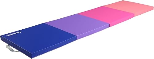 Miniatura 7 de Colchoneta plegable de 8 pies para gimnasia, gimnasio, ejercicios aeróbicos, 8 x 2 x 2 pulgadas, alfombrillas de piel sintética para estirar, yoga,