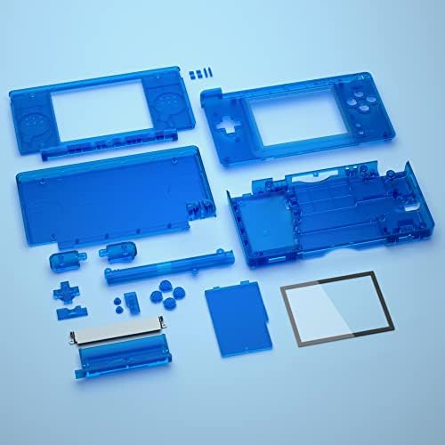 eXtremeRate Clear Blue Replacement Full Housing Shell for Nintendo DS Lite, Custom Handheld Console Case Cover with Buttons, Screen Lens for Nintendo DS Lite NDSL - Console NOT Included - 5