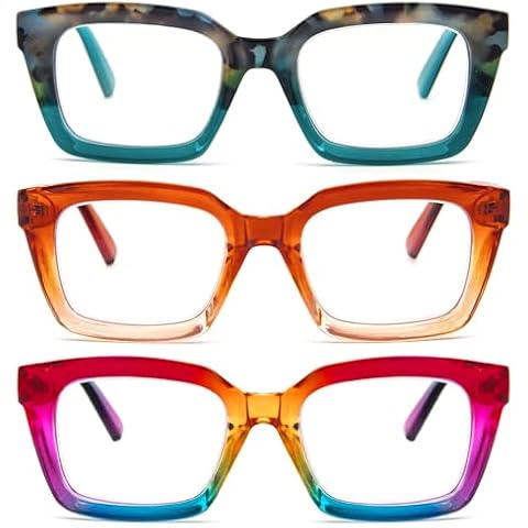 MMOWW 3-Pack Stylish Anti Blue Light Glasses Cover