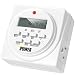iPower 7 Day Heavy Duty Digital Programmable Electric Timer, Indoor Dual Outlet Switch for Lights, Appliance, Pool Pump, 125VAC, 15A, 60 Hz, 1725W, ETL Listed, White, 1 Pack