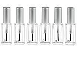 Nakpunar 6 pcs Oblong Empty Glass Nail Polish Bottles with Brush, Cap and Mixing Agitator balls