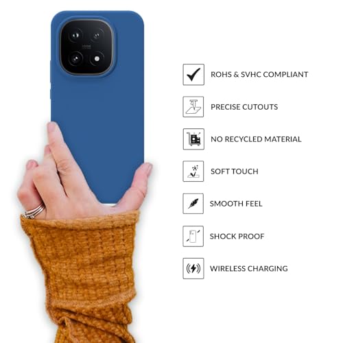Image of SPRIG Compatible with IQOO 15 5G SilkTone Silicone Back Cover Drop Tested Shock Proof Mobile Case for Men, Women, Boys and Girls with Camera Protection (Navy Blue)