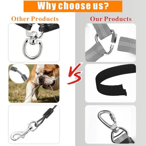 Idepet Dog Seat Belt for Car Stainless Steel 3 in 1 Dog Seatbelt Black — view 3