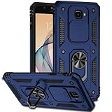 Tothedu Case for Galaxy J7 Prime Case, Samsung J7 Prime Case with Slide Camera Cover, Built-in 360° Rotate Ring Kickstand Magnetic Shockproof Phone Cover for Samsung Galaxy J7 Prime Blue