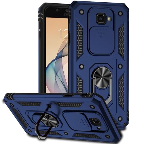 Tothedu Case for Samsung Galaxy J7 Prime, Heavy Duty Protection, Kickstand, Ring, Car Mount, Magnetic, Blue