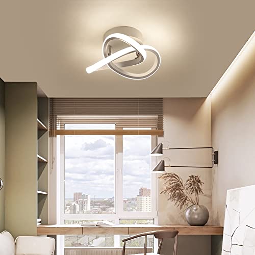 Plafonnier LED moderne blanc lustre de plafond minimaliste design nordique pour salon et couloir