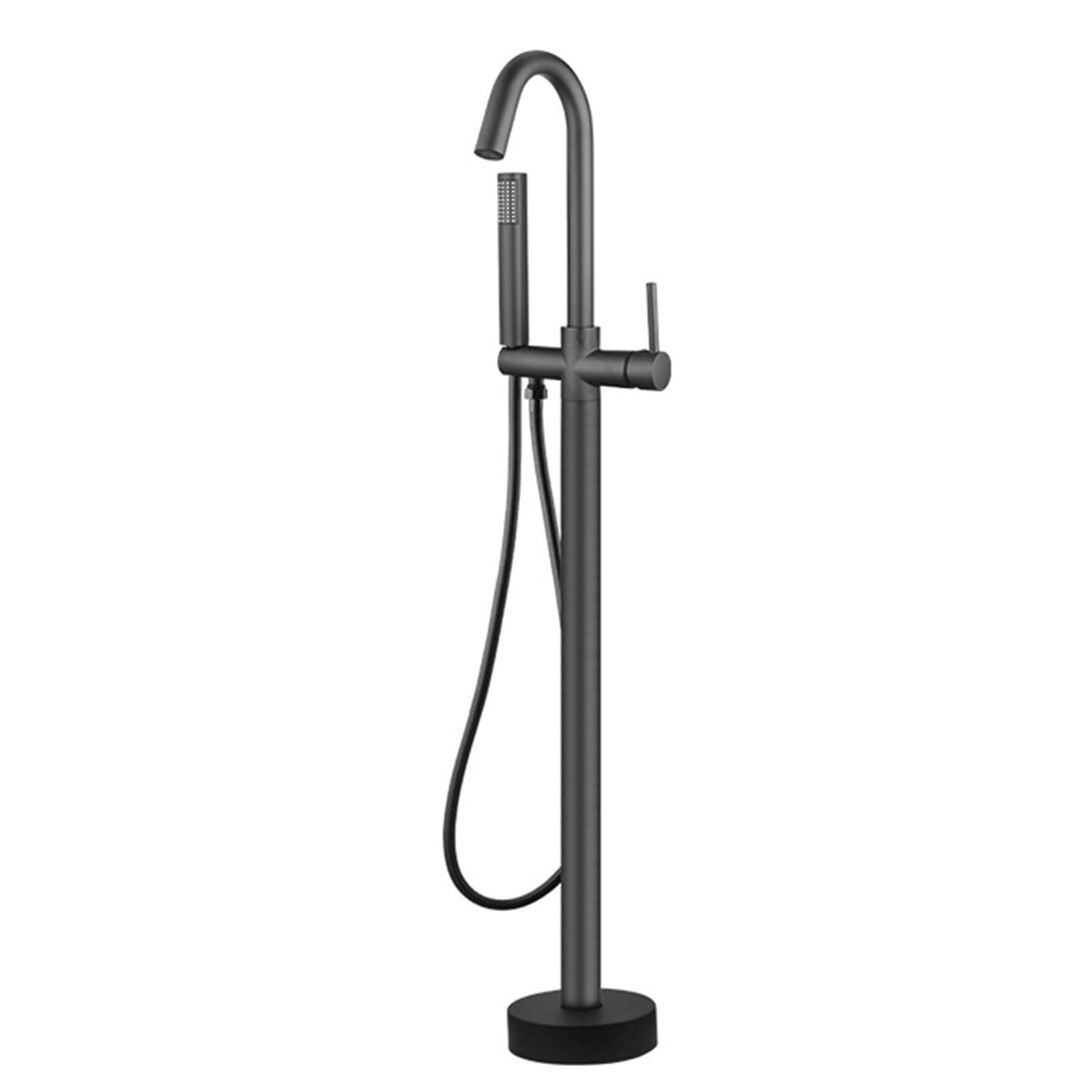 ZYCHSJXA Freestanding Bathtub Faucet Tap Swivel Spout Bath Shower Mixer Single Handle Hot and Cold Water for Bathroom,Black