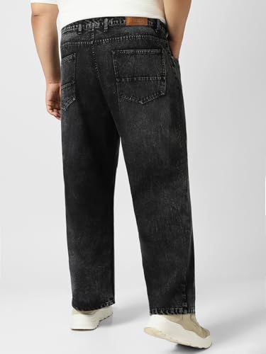 Image of Urbano Plus Men's Loose Baggy Fit Washed Jeans Non-Stretchable