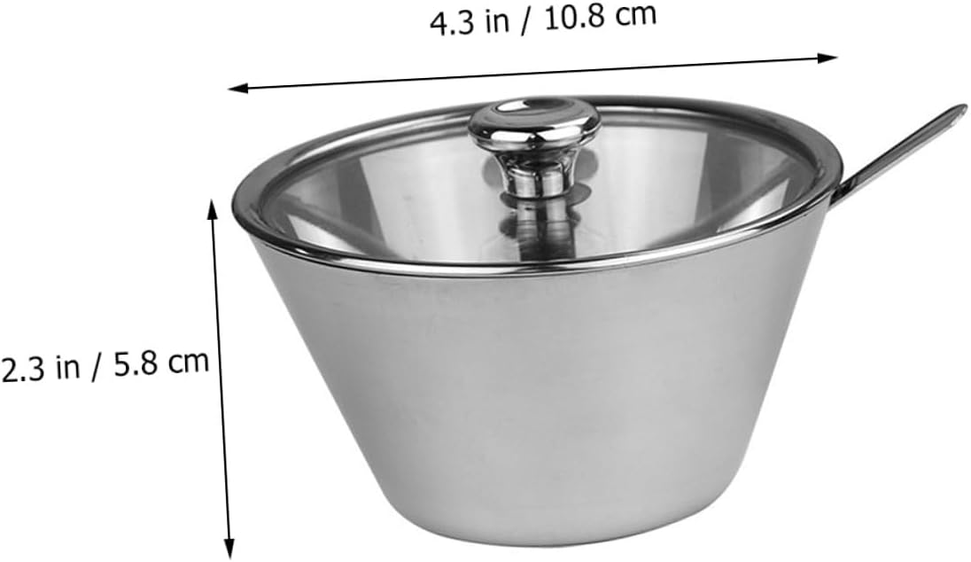 ULTECHNOVO 304 Stainless Steel Kitchen Seasoning Pot with Visible Lid 250ml Multi-purpose Condiment Container for Home Cooking and Dining