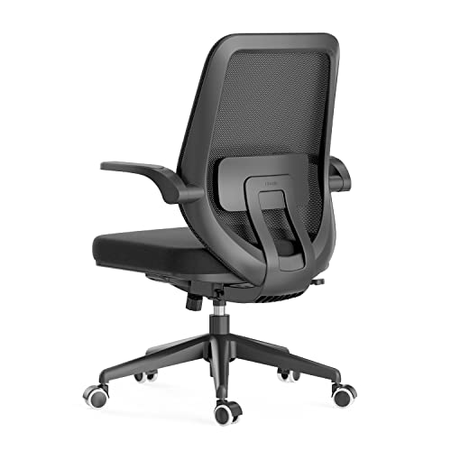 Hbada Office Chair Task Desk Chair Swivel Home Comfort Chairs With Flip-Up Arms And Adjustable Height, Black #TOP16