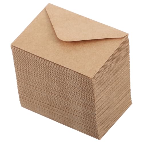 Beaupretty 100個無地招待状封筒 小型紙封筒 名刺やグリーティングカード用 郵送に インクにじみ防止で文字が鮮明 祝賀会や誕生日 卒業式の招待