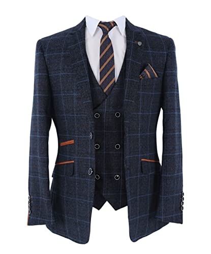 Veste tweed bleu marine homme coupe ajustée adieu plis costume