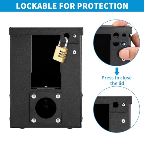 briidea 50 Amp RV Power Outlet Box, 125/250 Volt NEMA 14-50R RV Receptacle, Enclosed Weatherproof Lockable Outdoor Electrical Panel Outlet for RV Camper Travel Trailer Electric Car
