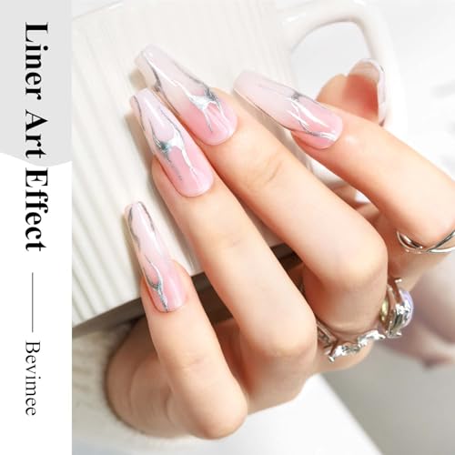 Esmalte de uñas cromado plateado 12ml secado rápido miniatura 6