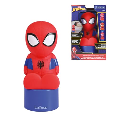 Lexibook, Enceinte Bluetooth veilleuse Spiderman, Bleu, NS02SP