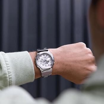 Casio G-Shock GM-2110D-7ADR mostrador analógico-digital prata