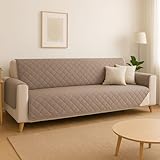 Protector de Sofá Reversible e Impermeable en Funda Antimanchas y Antideslizante – Resistente a Mascotas y Arañazos – Fácil de Poner y Lavar (MARRON/BEIGE, 4 PLAZAS)