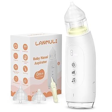 AMAZON - LANMULI Electric Nasal Aspirator for Baby, Automatic Toddler Nose Sucker with Adjustable Suction Level, Music and Light Soothing Function
