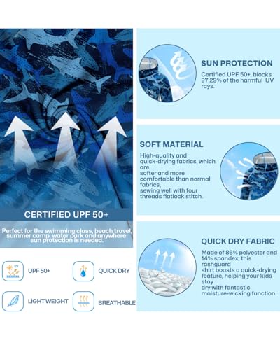 BesserBay Youth Boys UV Protection Ralgan Long Sleeve Fishing Shirt Thumb Holes Hooded Rash Guard with Pocket 6-16 Years3