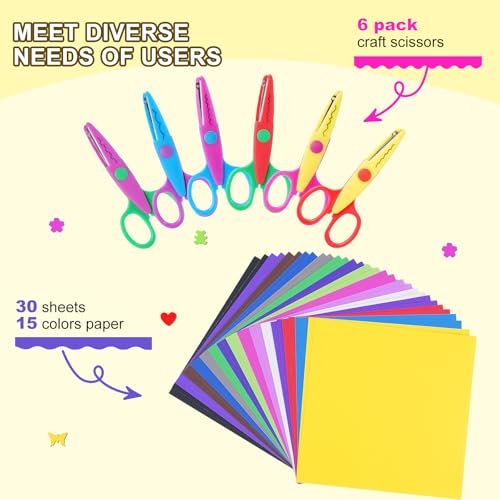 UCEC 36 Pack Craft Scissors - Decorative Edge, Zig Zag, Scrapbooking, Fancy, Pattern Scissors for Crafting - Thumbnail 4